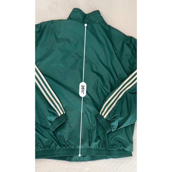 Adidas True to the Athlete/Sport Green Jacket LARGE 90s Retro Vintage Striped - Picture 7 of 9